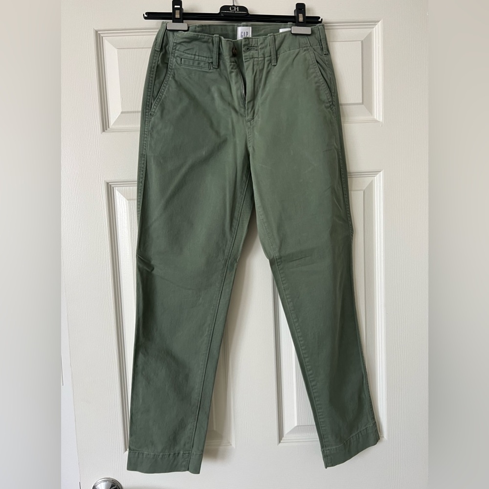 GAP NEW army green pants chino straight khaki size 00